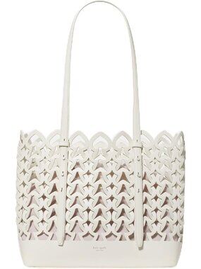 Women  Woven Cream  Imported Leather Crossbody Zipper Handbag